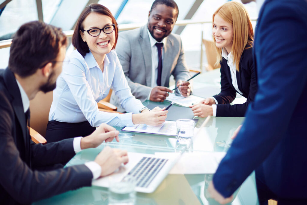 office workers meeting