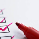 checklist with marker