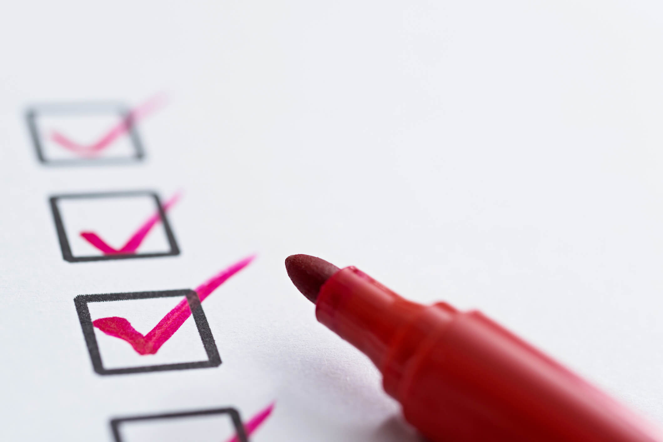 checklist with marker