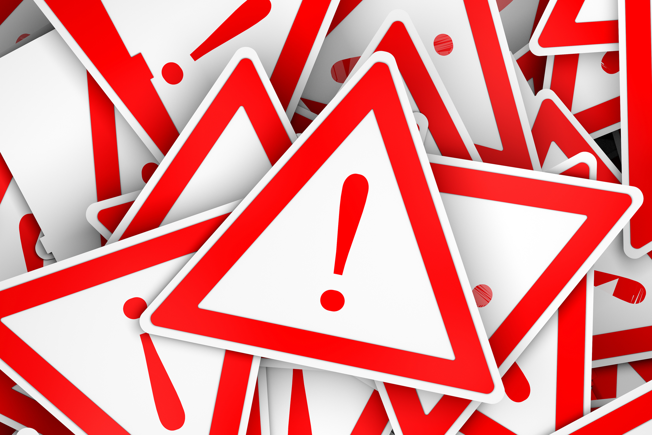 triangle boards with exclamation mark