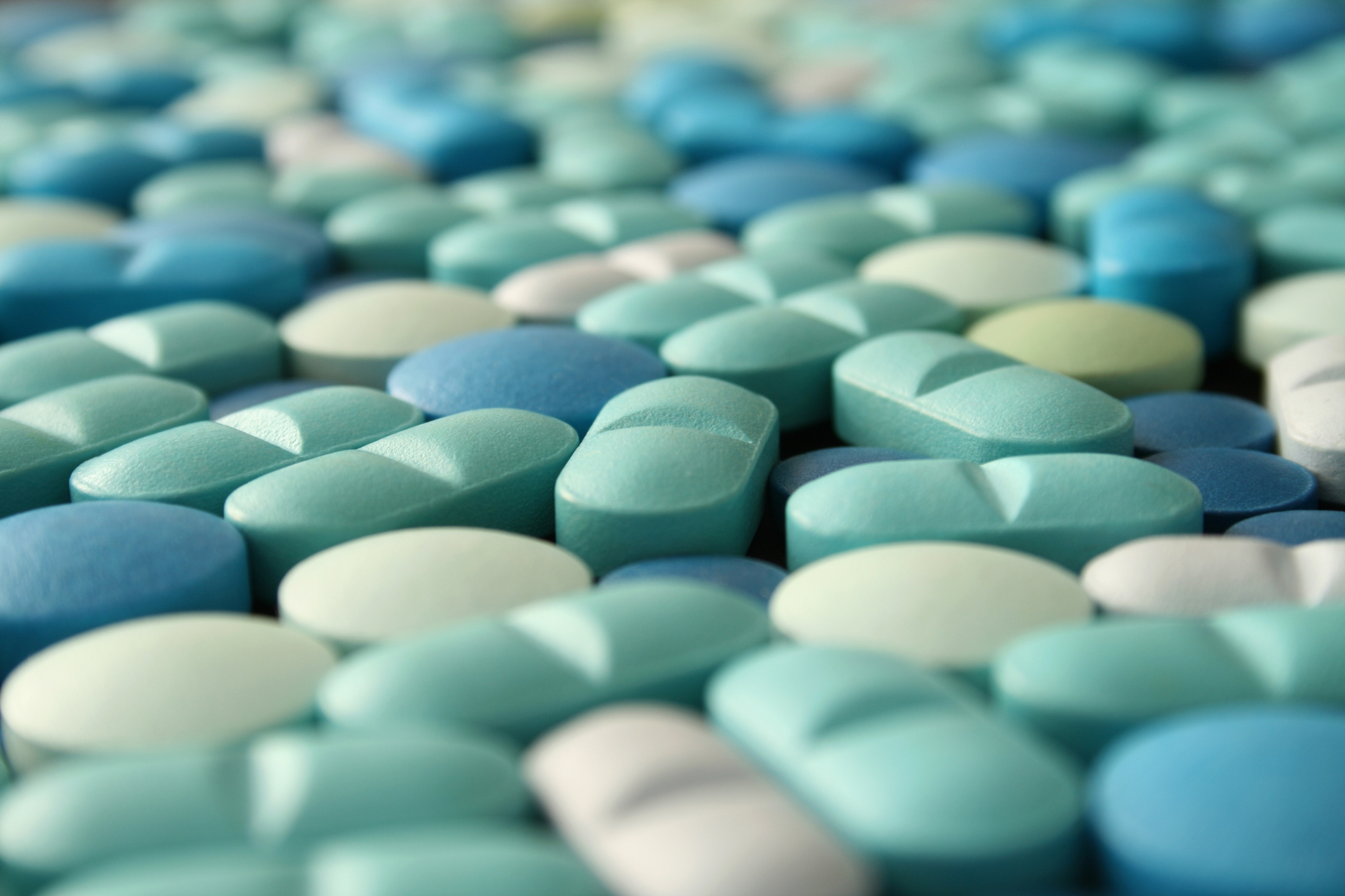 blue and white pills