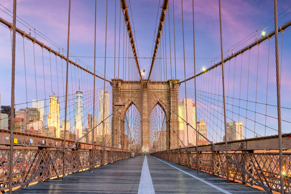 Brooklyn Bridge and New York skyline
