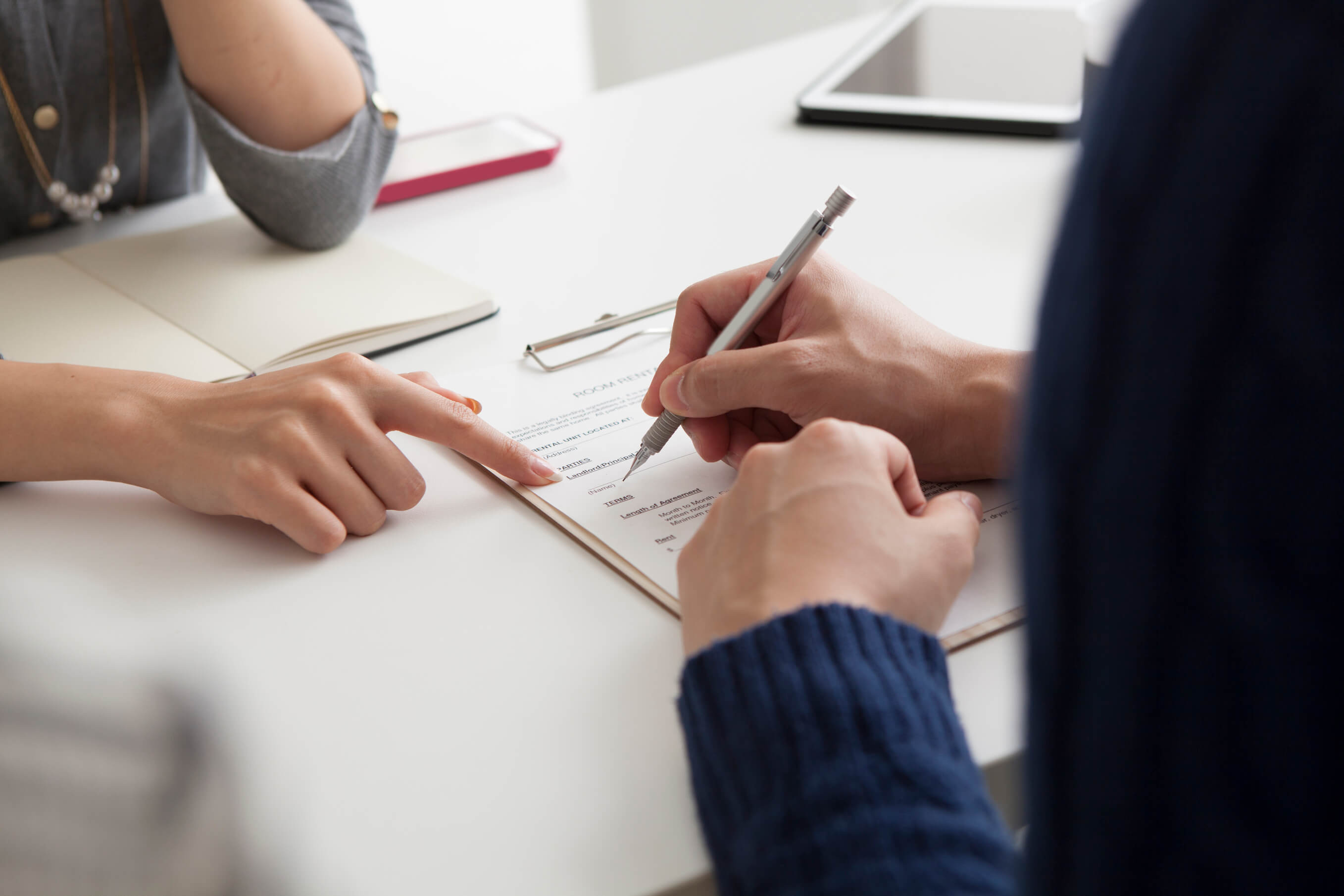 signing papers