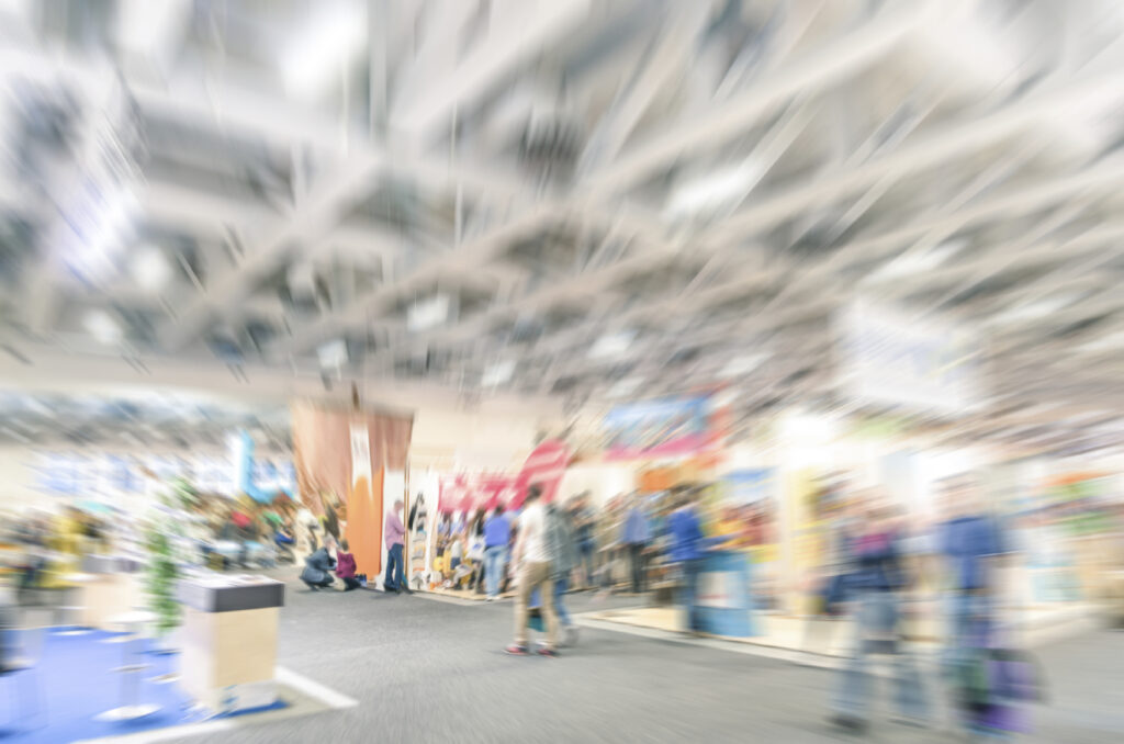 blurred image of trade show