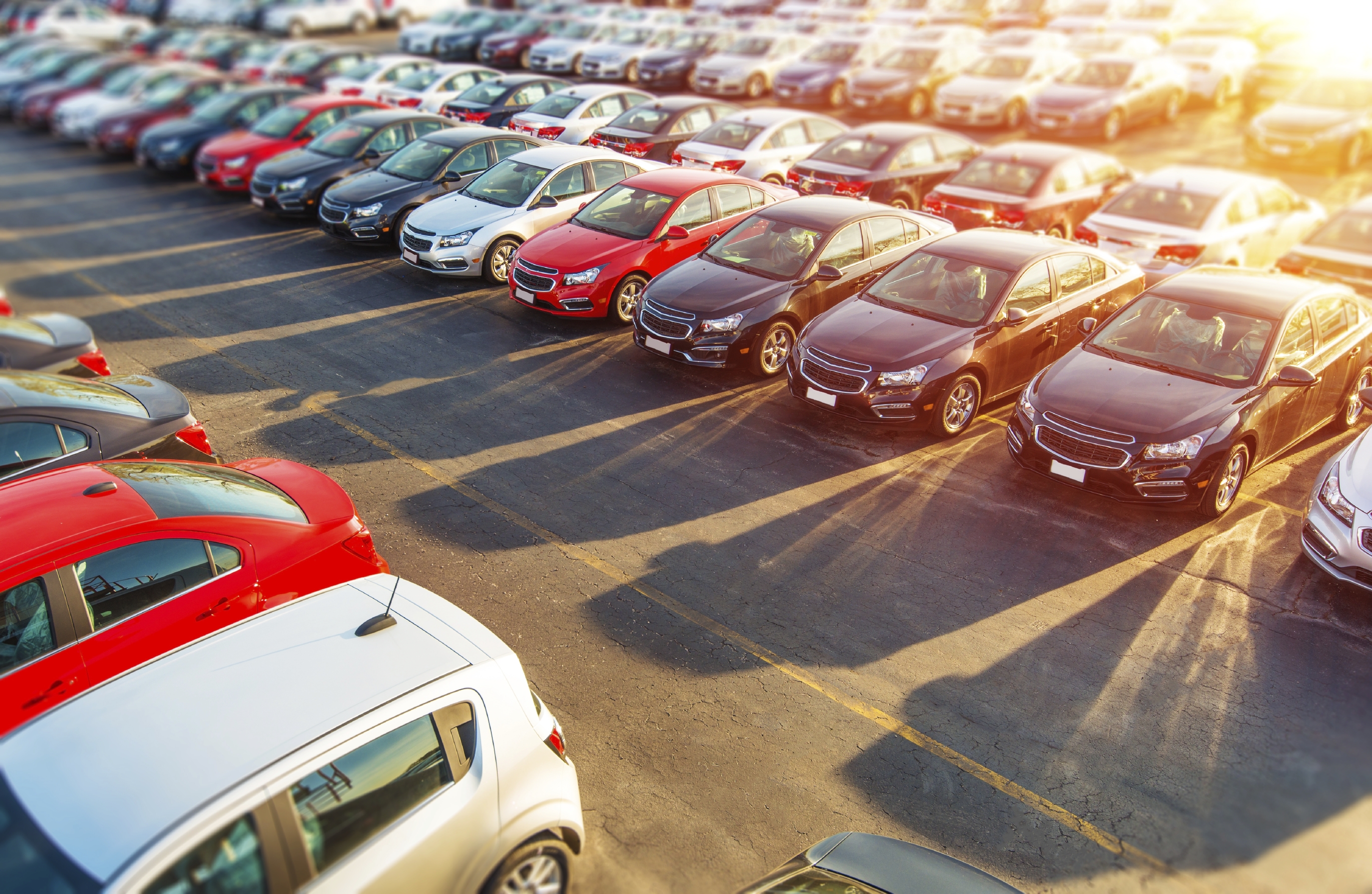 parking lot filled with cars