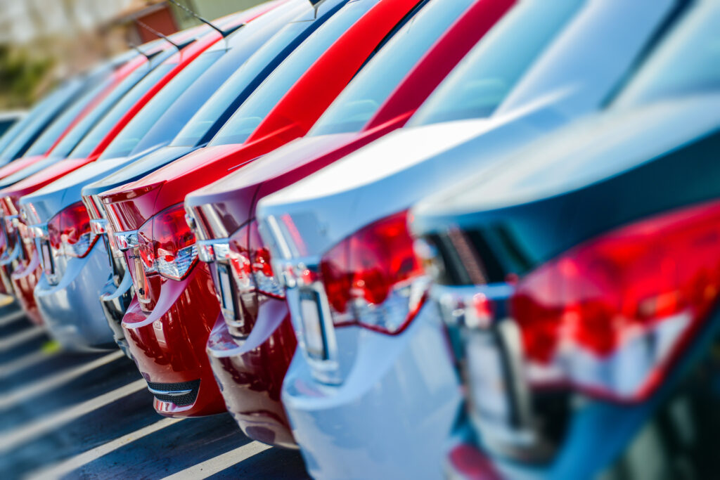 close up of cars in a row