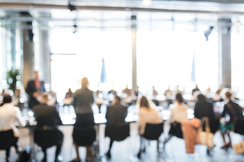 blurred office meeting