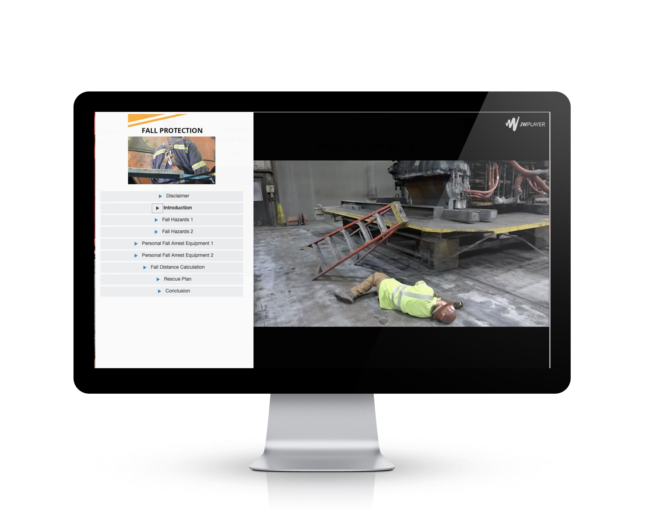 Fall prevention ehs training screenshot on a Video Base