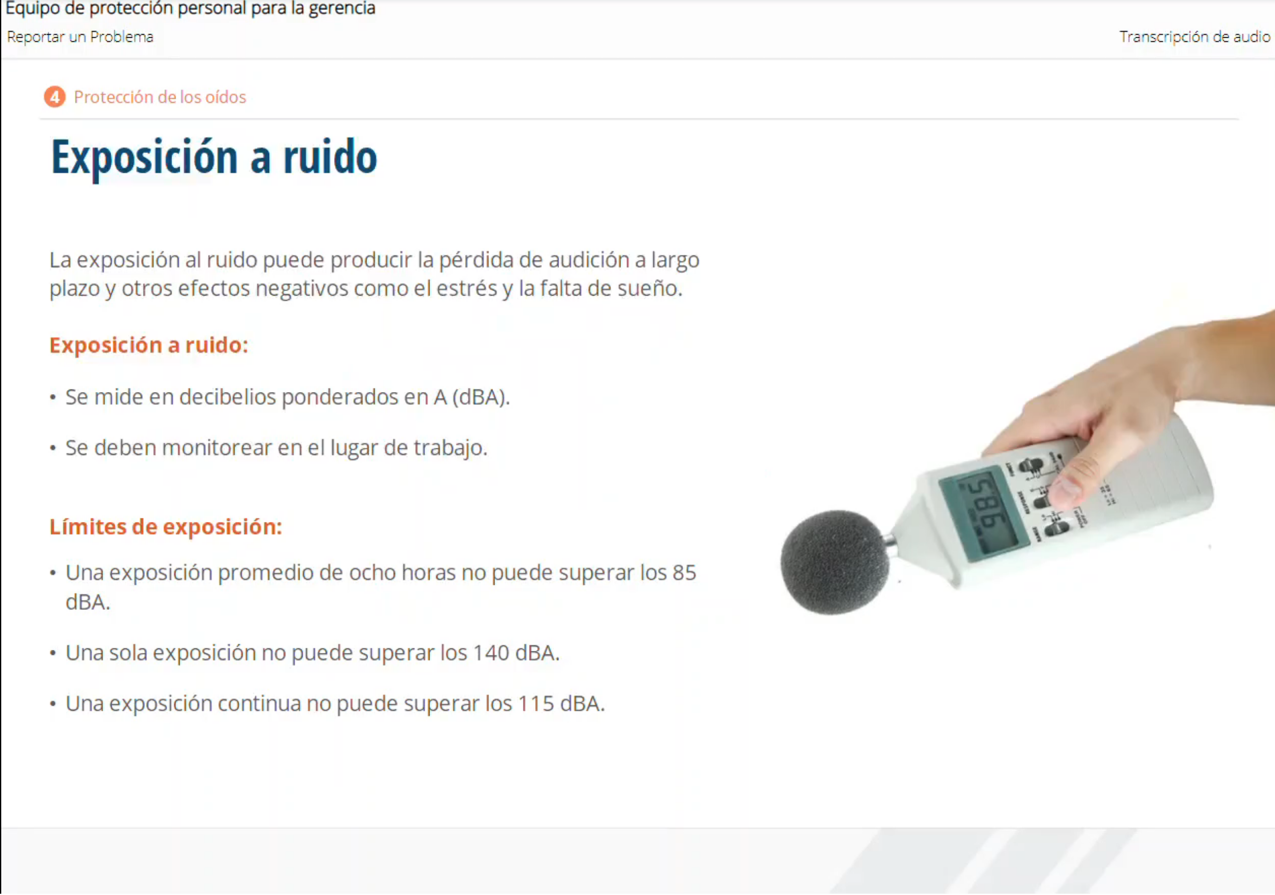 Equipo de protección personal para la gerencia screenshot